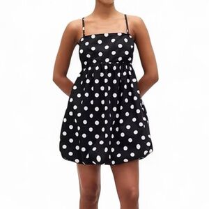 GAP Black and White Polka Dot Bubble Mini Dress
